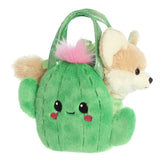 Soft Lil Mushroom Plush Unicorn in a pink polka dot mushroom bag, ideal for play and as a charming gift.